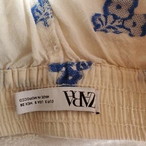 Zara Cream and Blue Pants